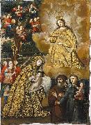 unknow artist Virgin of Mercy with Three Saints France oil painting reproduction